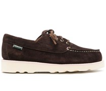 lace-up suede boat shoes