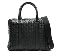 Slim Intrecciato leather briefcase