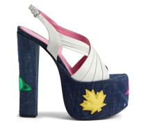Jeans-Sandalen mit Plateau