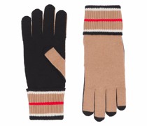 Handschuhe mit gestreiften Bündchen