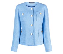 Tweed-Jacke ohne Kragen