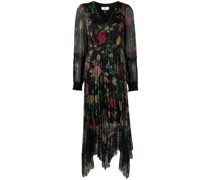 Faltenkleid mit Blumen-Print