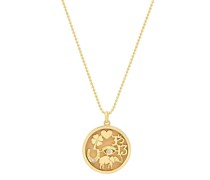 18kt Good Luck Gelbgoldhalskette mit Diamanten