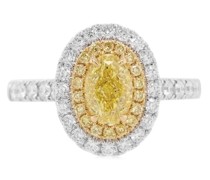 18kt - und Weißgoldring mit weißen Diamanten