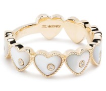 9kt Bague Double Coeur Gelbgoldring