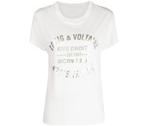 T-Shirt mit Metallic-Print