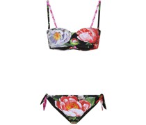 Balconette-Bikini mit Blumen-Print