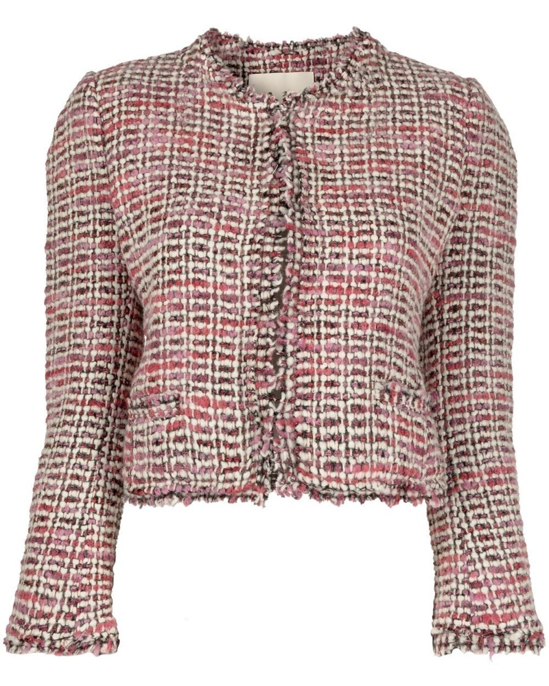 Isabel Marant Damen Bouclé-Jacke mit rundem Ausschnitt