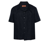 chevron-jacquard short-sleeve shirt