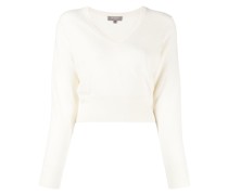 Cropped-Pullover mit V-Ausschnitt