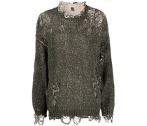 Langer Distressed-Pullover