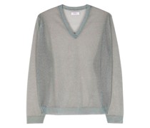 Lurex-Pullover mit V-Ausschnitt