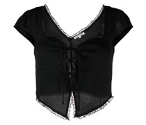 Cropped-Bluse mit Schnürung