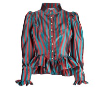 Gestreifte Bluse mit Rüschen