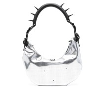 metallic spike-stud shoulder bag