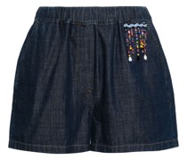 bead-embellished denim shorts
