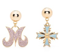 Asymmetrische Ohrringe mit Strass