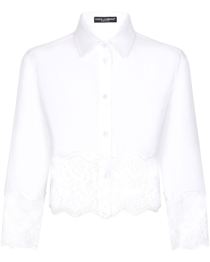 Dolce & Gabbana Damen Hemd mit Spitzenborten