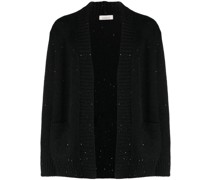 Gerippter Cardigan mit Pailletten