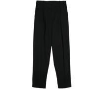 twill wool tapered trousers