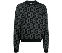Intarsien-Pullover mit Monogramm