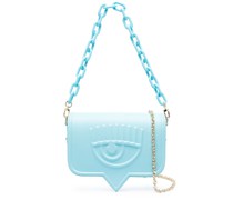 Eyelike Schultertasche aus Faux-Leder