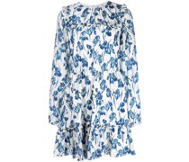 Gerüschtes Minikleid mit Blumen-Print
