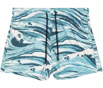 wave-print deck shorts