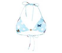 x Dua Lipa butterfly-print bikini top
