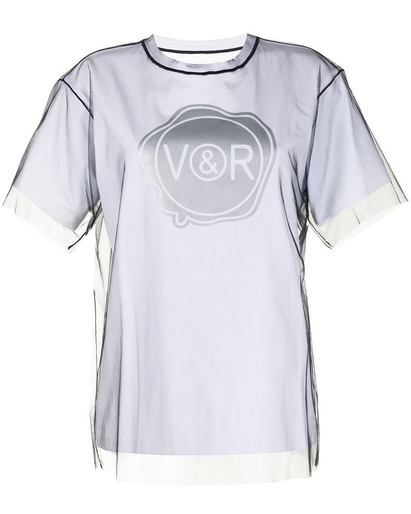 Viktor & Rolf Damen T-Shirt mit Tüll