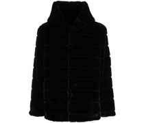 Mantel aus Faux Fur mit Stehkragen