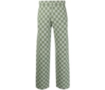 Gerade Hose mit Schachbrettmuster