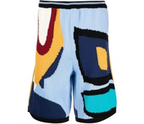Gestrickte Shorts mit abstraktem Print
