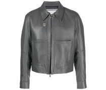 Lederjacke mit Logo-Schild