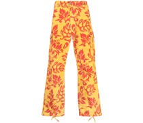 Cargohose mit tropischem Blumen-Print
