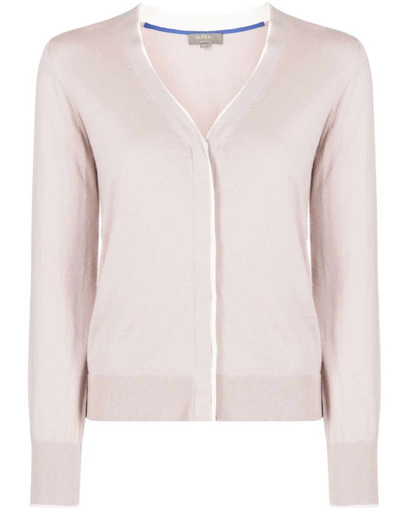 N.Peal Damen contrasting-trim buttoned cardigan