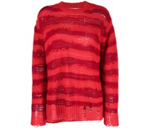 Gestreifter Distressed-Pullover