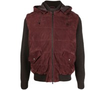 panelled leather jacket