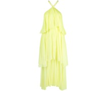 Gestuftes Neckholder-Maxikleid