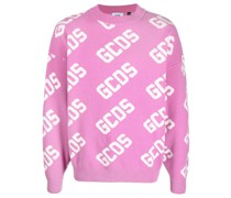 Intarsien-Pullover mit Logo