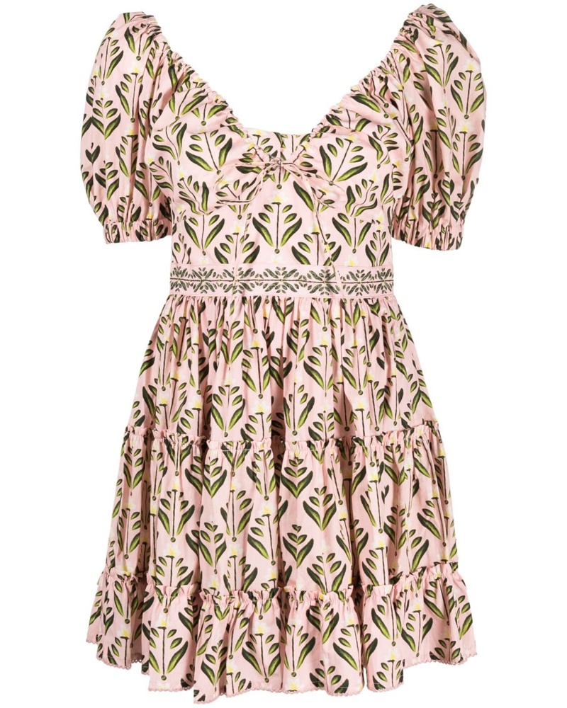 AGUA BENDITA Damen Minikleid mit Blatt-Print