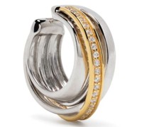 9kt Orb Duo Ear Cuff aus Gelbgold und Sterlingsilber