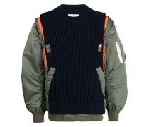 Pullover im Materialmix
