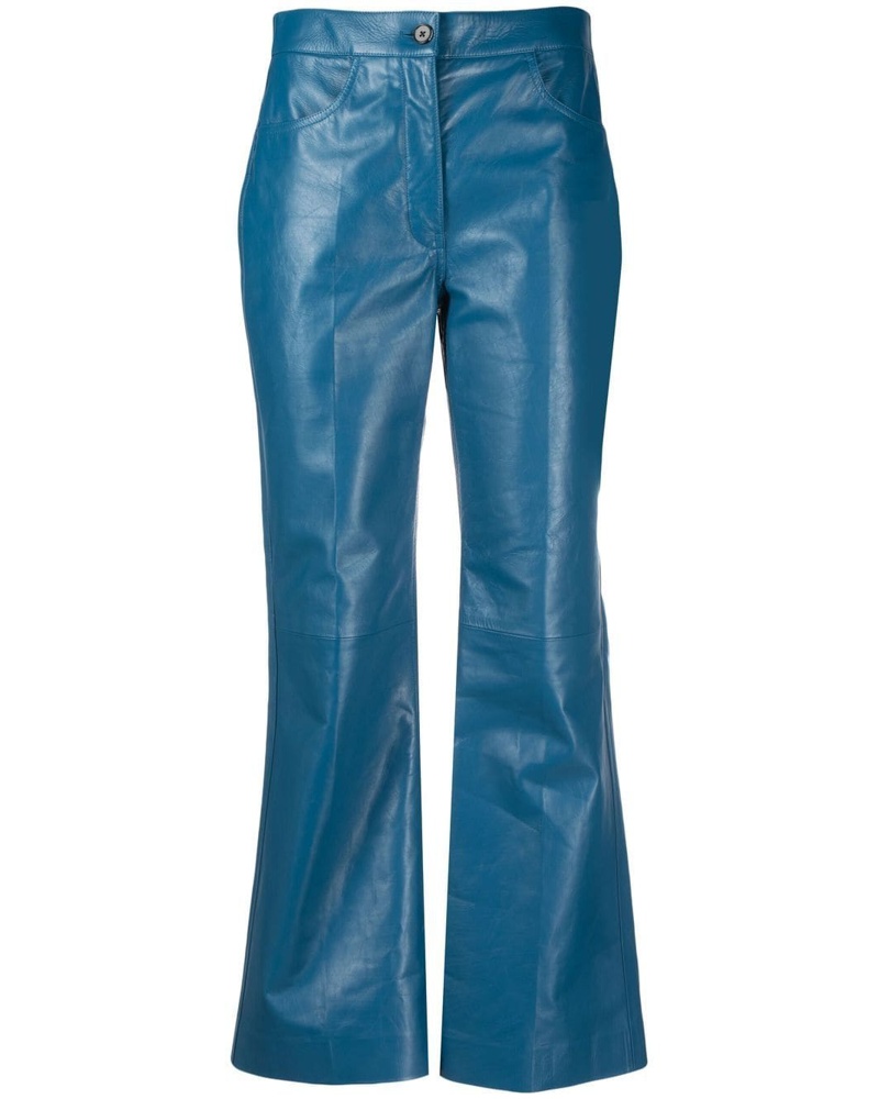 Jil Sander Damen Ausgestellte Cropped-Lederhose