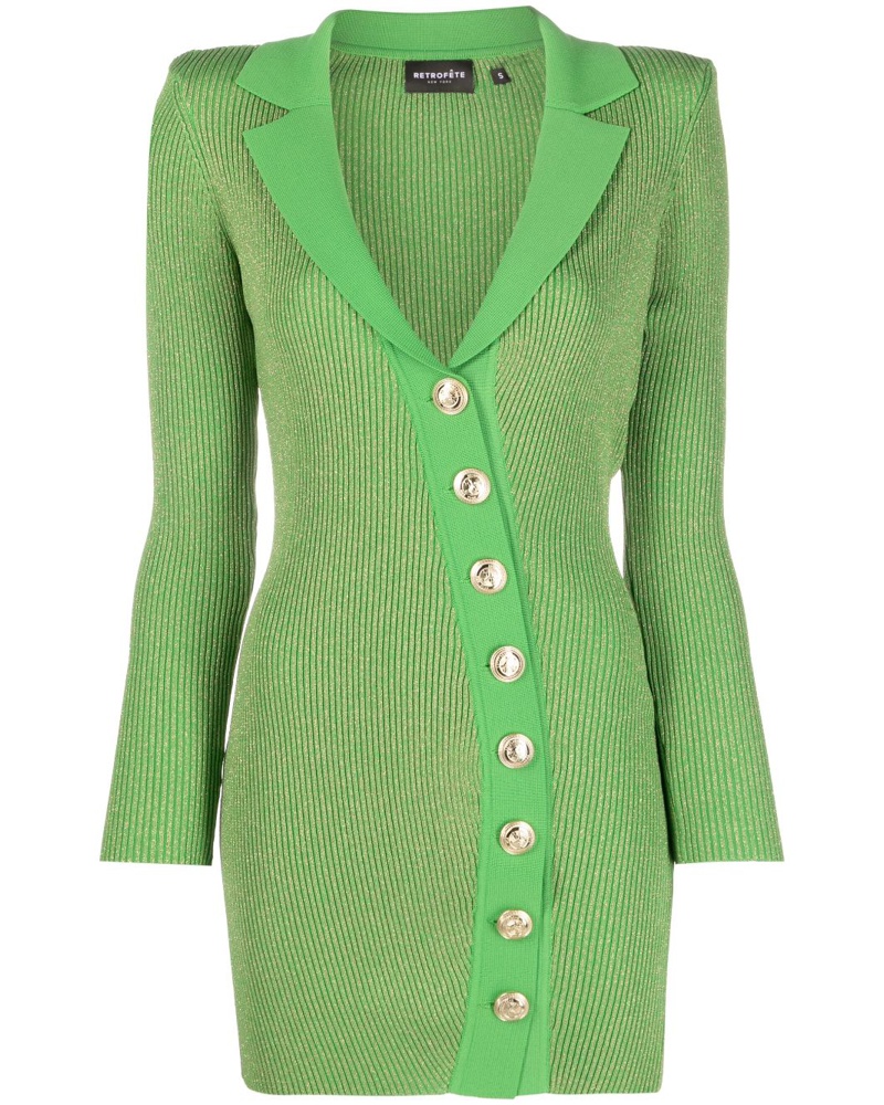 Retrofête Damen Geripptes Mimi Minikleid