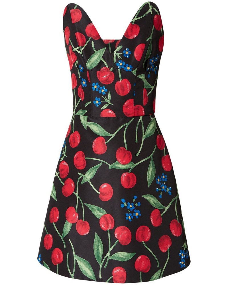 Carolina Herrera New York Damen Minikleid mit Kirschen-Print Carolina Herrera New York Damen Minikleid mit Kirschen-Print
