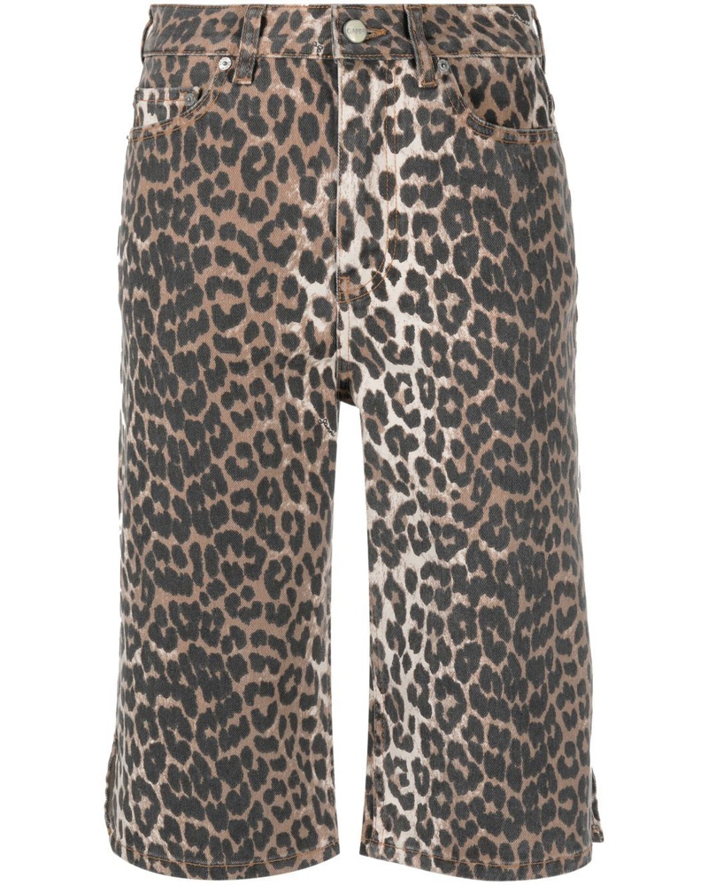 Ganni Damen Shorts mit Leoparden-Print PN6723