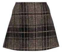 check-pattern wool-blend miniskirt