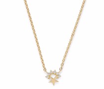 18kt Gelbgoldhalskette mit Diamanten