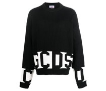 Gerippter Intarsien-Pullover